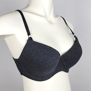 ⭐️2/ $30⭐️ Nautica Intimates Heathered Grey Bra Padded Underwire Size 38C